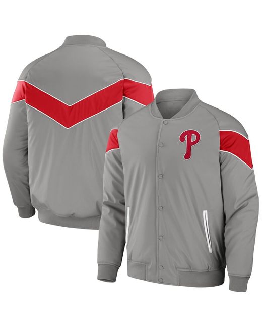 Fanatics Gray Darius Rucker Collection By Philadelphia Phillies Baseball Raglan Full-snap Jacket for men