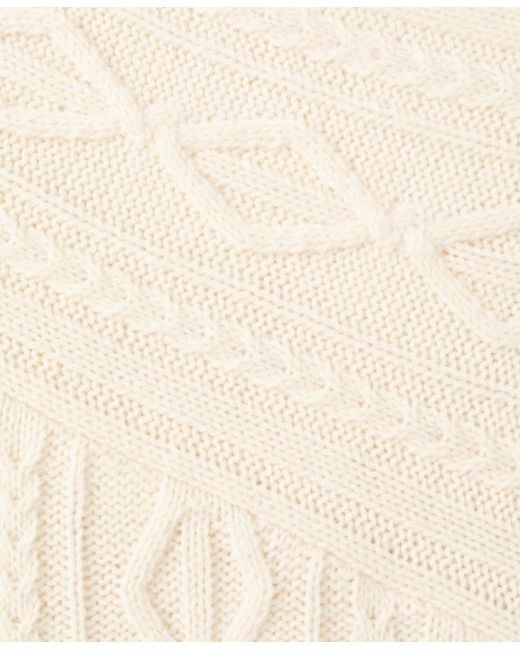 Mango White Braided Wool-blend Sweater
