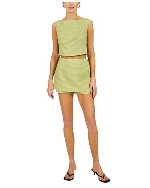Line & Dot Green Shea Side Zip Mini Skort