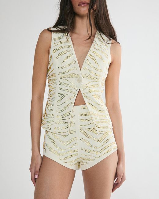 Nasty Gal Green Zebra Tailored Hotpants