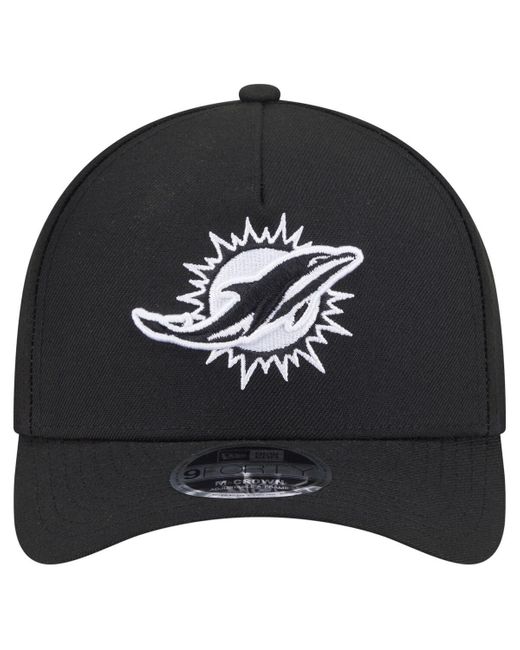 KTZ Black Miami Dolphins Team Collection 9forty M-crown A-frame Adjustable Hat for men