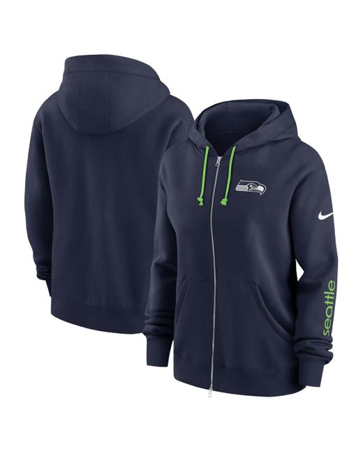 Nike Women's Blue Seattle Seahawks Phoenix Hoodie Full-zip Sweatshirt