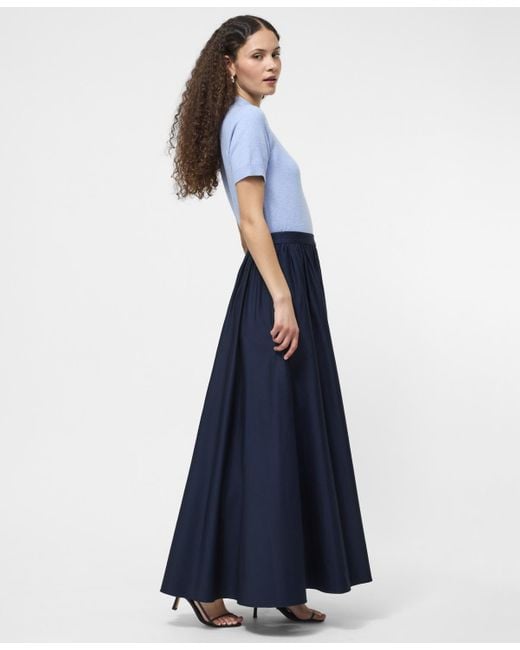 French Connection Blue Sateen Weave Maxi Skirt