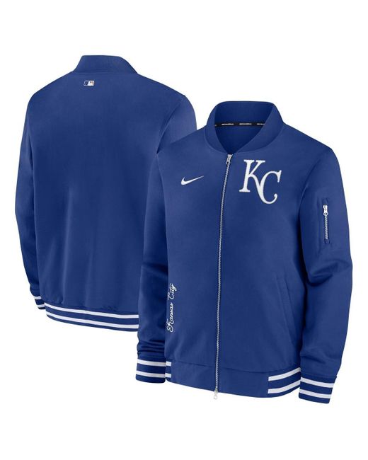 Nike Blue Kansas City S Authentic Collection Full-zip Bomber Jacket for men