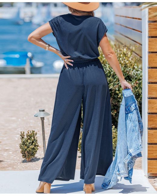 CUPSHE In Her Element Blue Jumpsuit