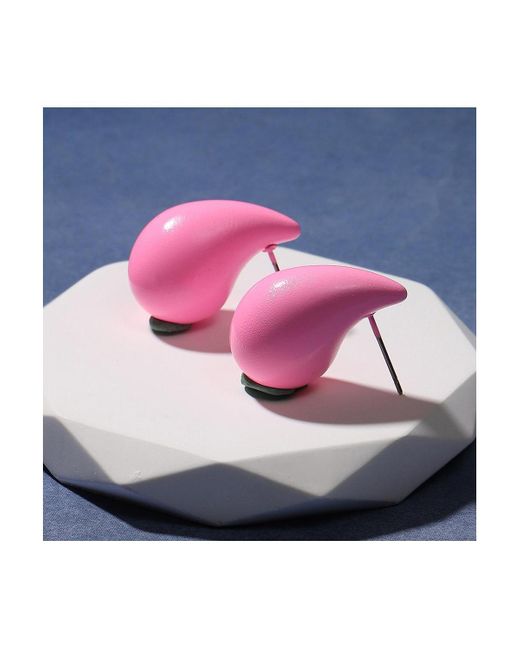 SOH Pink The Small Teardrop Stud Earrings