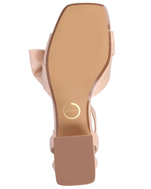 Journee Collection Natural Zevi Block Heel Dress Sandals