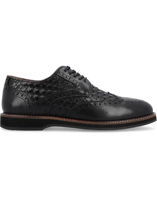 Thomas & Vine Brown Radcliff Wide Width Tru Comfort Foam Lace-up Woven Wingtip Derby Shoes for men