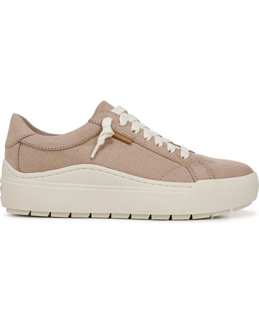 Dr. Scholls White Time Off Go Closed Round Toe Lace Up Platform Sneakers