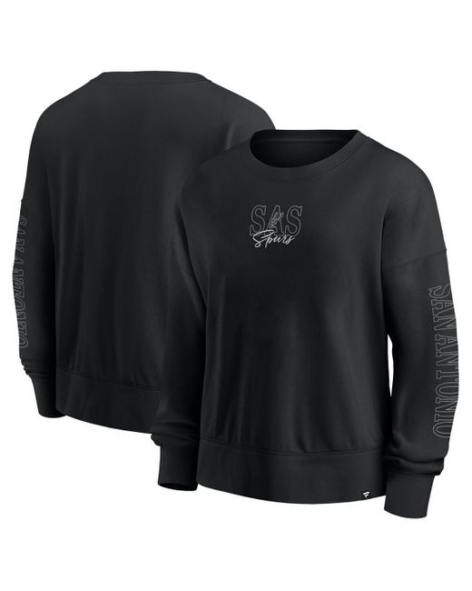 Fanatics Black San Antonio Spurs Oversized Game Day Pullover Sweatshirt