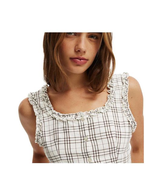 Cotton On Blue Emily Ruffle Top