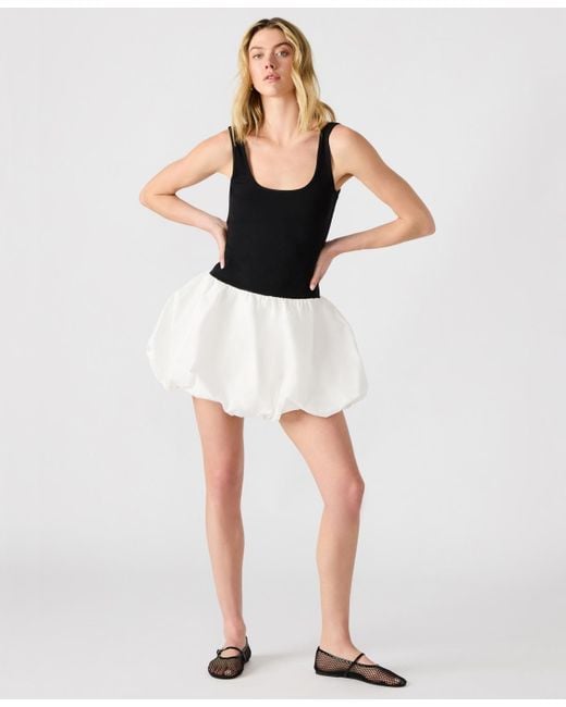 Steve Madden White Bubble Linnea Mixed-media Mini Dress