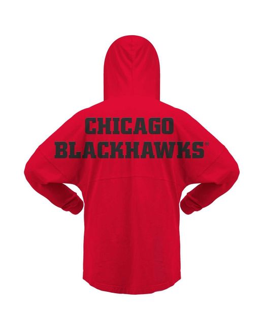 Fanatics Women's Red Chicago Blackhawks Jersey Lace-up V-neck Long