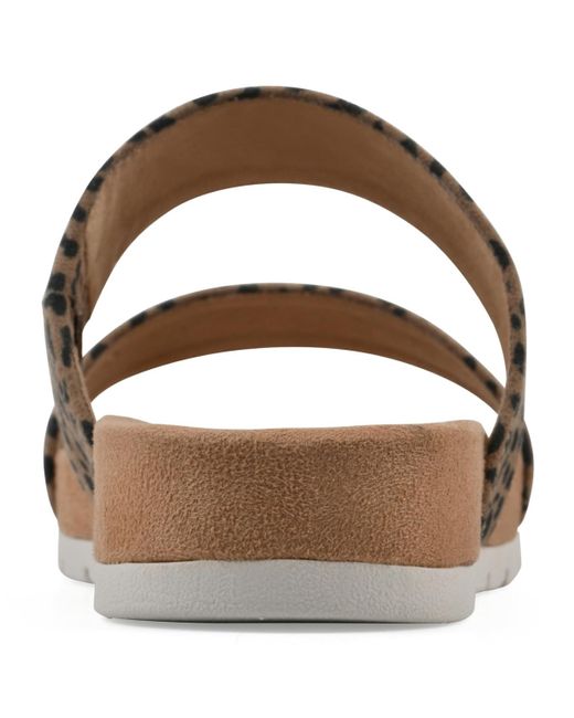 White Mountain Brown Tahlie Slide Slip-on Sandals