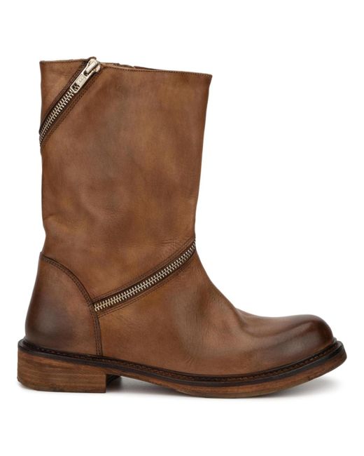 Vintage Foundry Brown Regine Motorcycle Boots