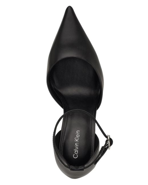 Calvin Klein Black Olettia Ankle Strap Stiletto Pumps