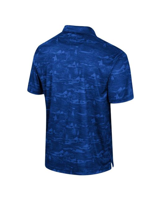 Colosseum Athletics Blue Florida Gators Daly Print Polo Shirt for men