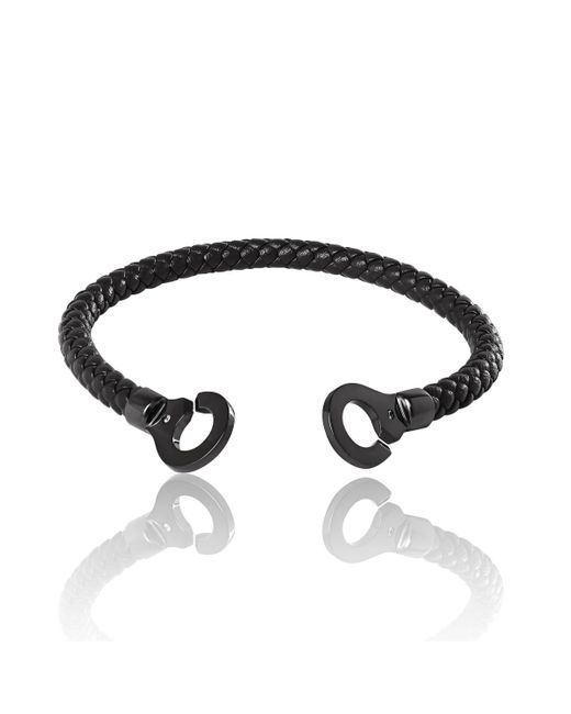 Lucky Brand White Braided Leather Bracelet for men