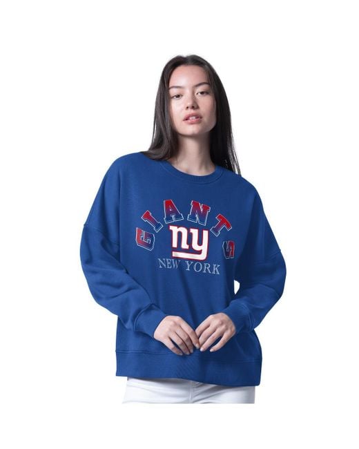 G-III 4Her by Carl Banks Blue New York Giants Oversized Feud Sweatshirt