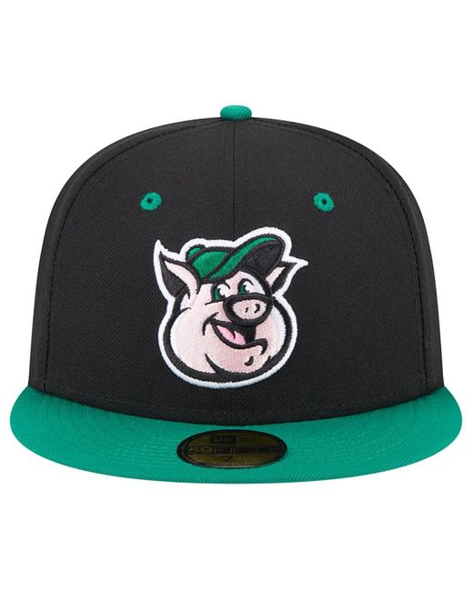 KTZ Green Kannapolis Cannon Ballers Theme Nights Kannapolis Qs 59fifty Fitted Hat for men