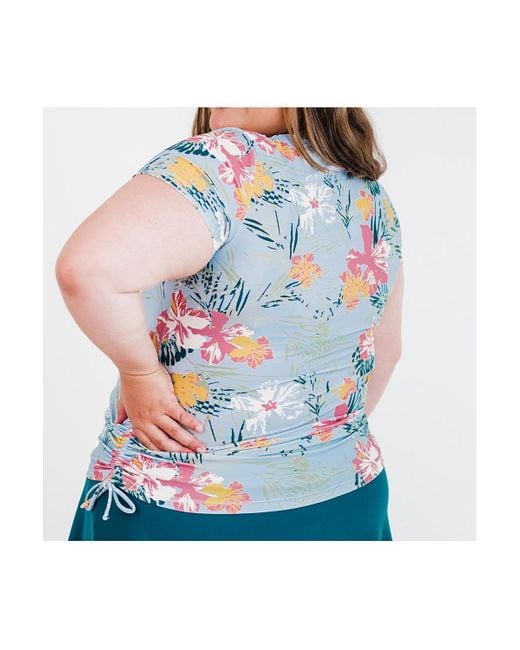 Calypsa Blue Plus Size Adele Swim Top
