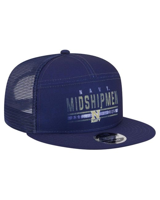 KTZ Blue Midshipmen Split Panel 9fifty Snapback Trucker Hat for men