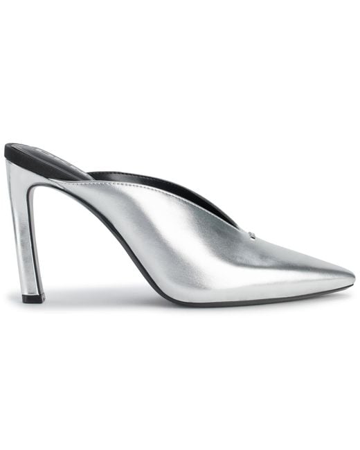 DKNY Metallic Cadena Heeled Loafer Mule Sandal
