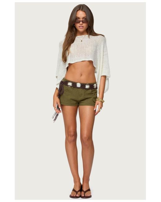 Edikted Gray Laline Oversized Knit Crop Top