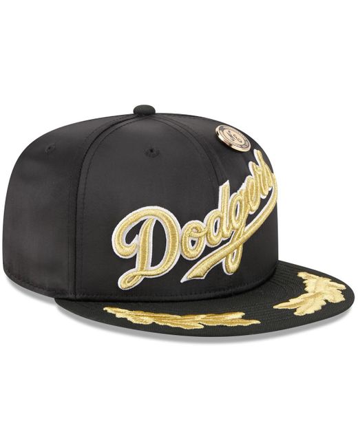 KTZ Black Los Angeles Dodgers 2025 59fifty Day Gold Leaf 59fifty Fitted Hat for men