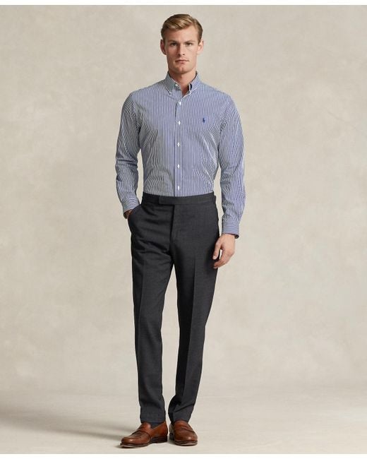 Polo Ralph Lauren Blue Slim-fit Poplin Shirt for men