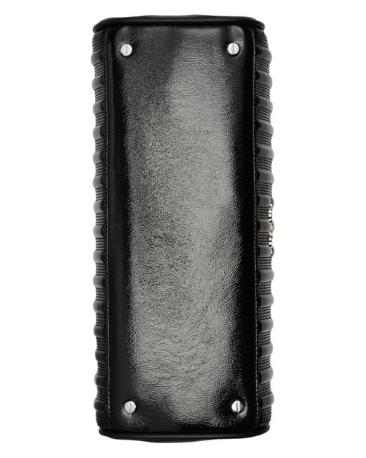 Calvin Klein Black Brigette Patent Piping Mini Satchel Bag