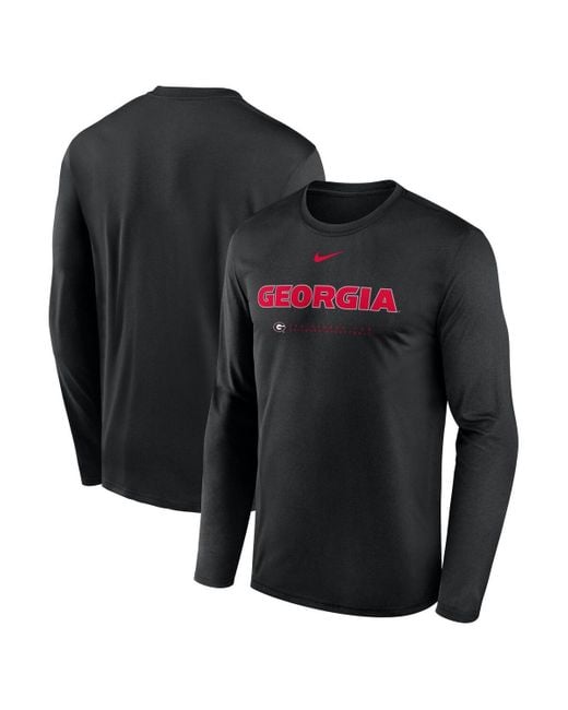 Nike Black Georgia Bulldogs 2025 Courtside Basketball Shootaround Legend Dri-fit Long Sleeve T-shirt for men