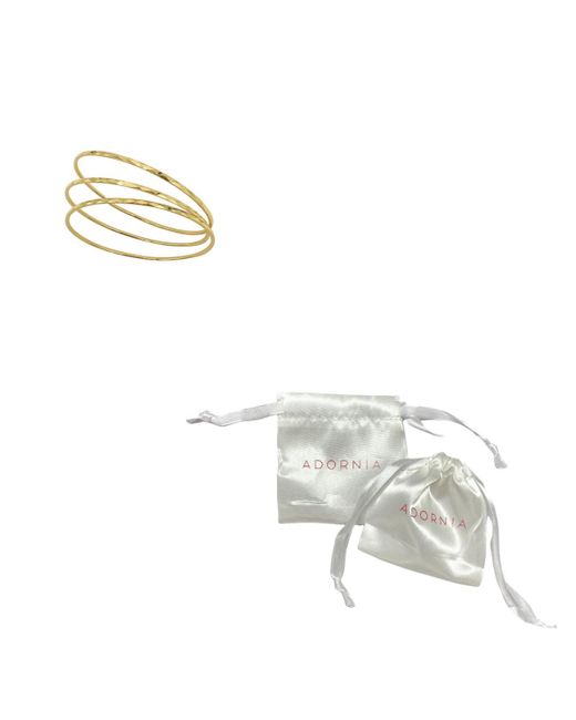 Adornia Metallic 14k Gold-tone Plated Hammered Bangle Set