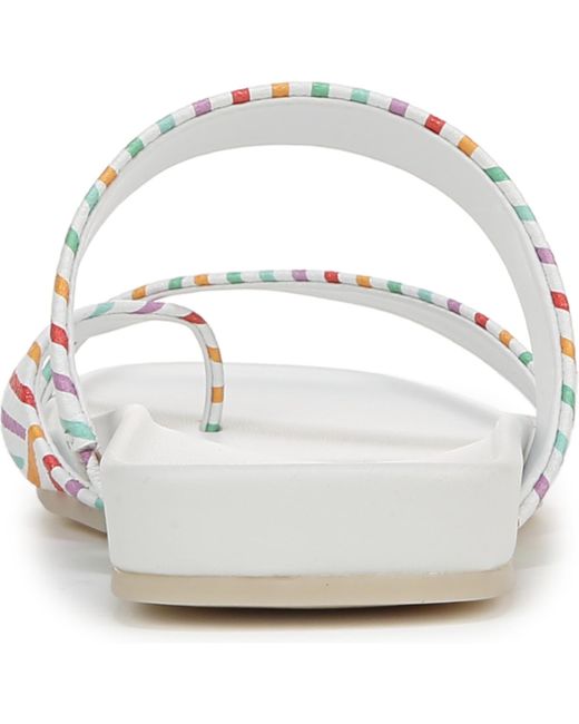 Franco Sarto White Estella Open Square Toe Slide Flat Sandals