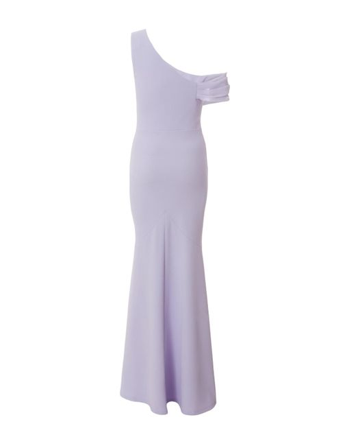 Quiz Purple Scuba Crepe Chiffon Drape Maxi Dress