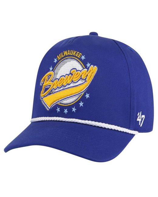 '47 Blue 47 Brand Milwaukee Brewers Wax Pack Collection Premier Hitch Adjustable Hat for men