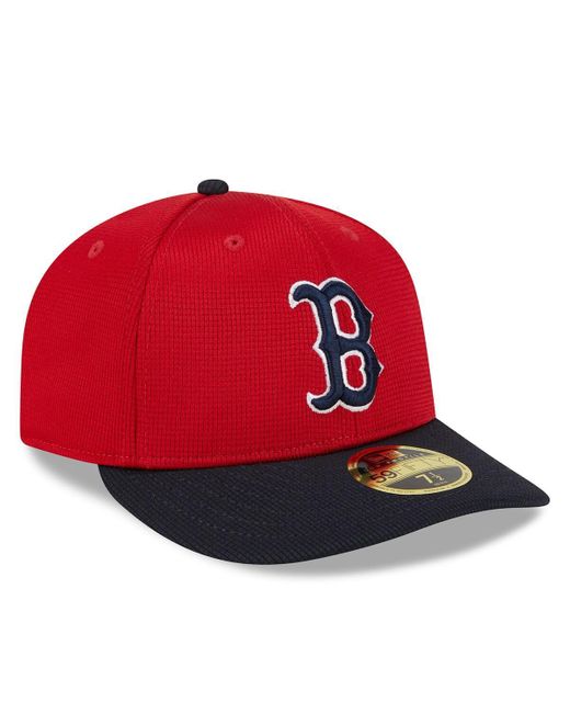 KTZ Red Boston Sox 2024 Batting Practice Low Profile 59fifty Fitted Hat for men