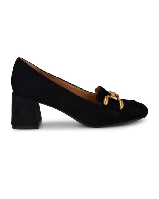 Nine West Black Veepe Loafer Block Heel Pumps