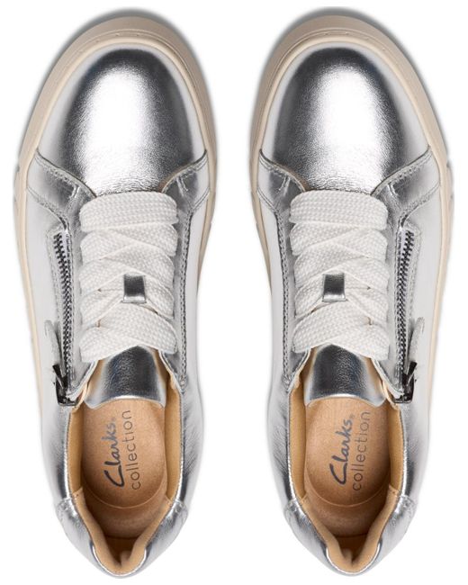 Clarks White Mykah Joy Round Toe Sneakers