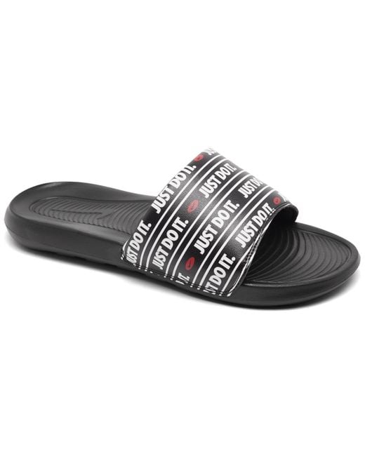 Nike Black Victori One All-over Print Slide Sandals From Finish Line for men