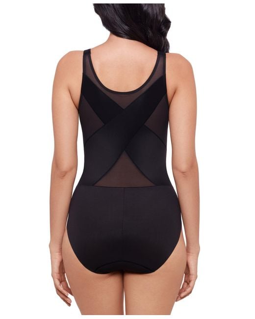Miraclesuit Black Backwrap Shaping Bodysuit 2430