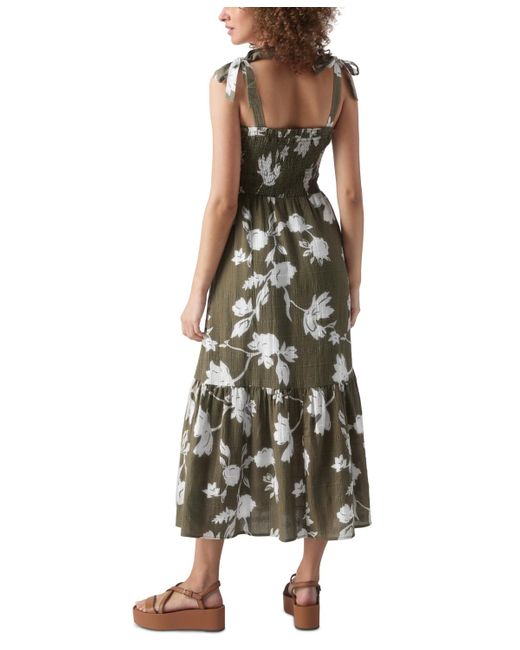 Sanctuary Green The Smocked Floral-print Sundress