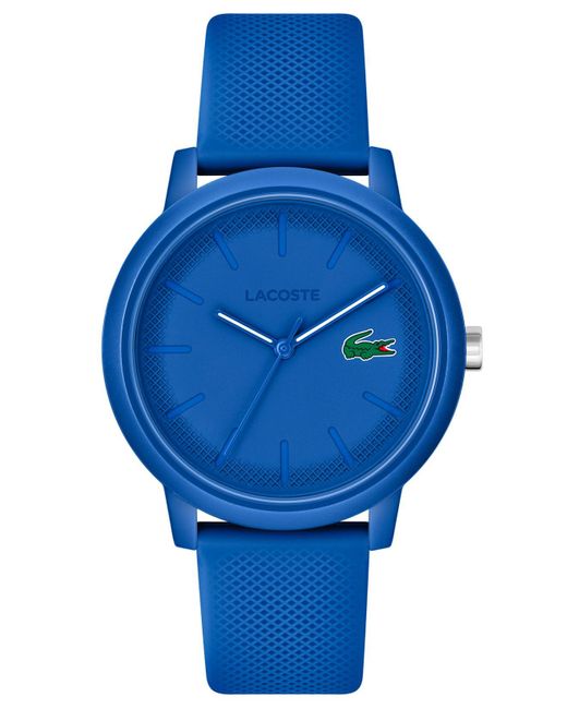 Lacoste Unisex L.12.12. Blue Silicone Strap Watch 42mm | Lyst