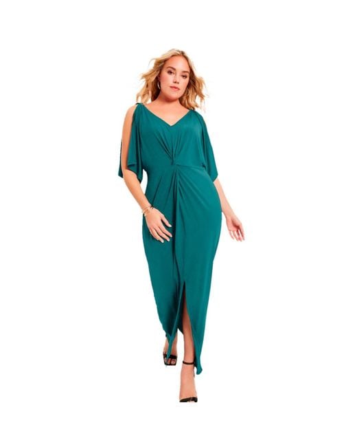 June + Vie Blue June + Vie Plus Size June + Vie Twist-front Dress