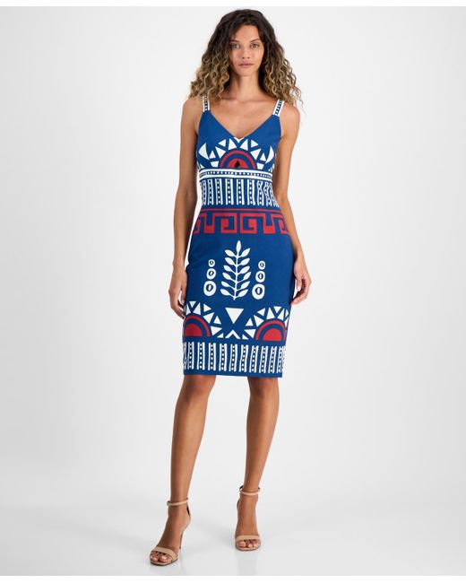 Rachel Roy Blue Kaliope Printed Sheath Dress