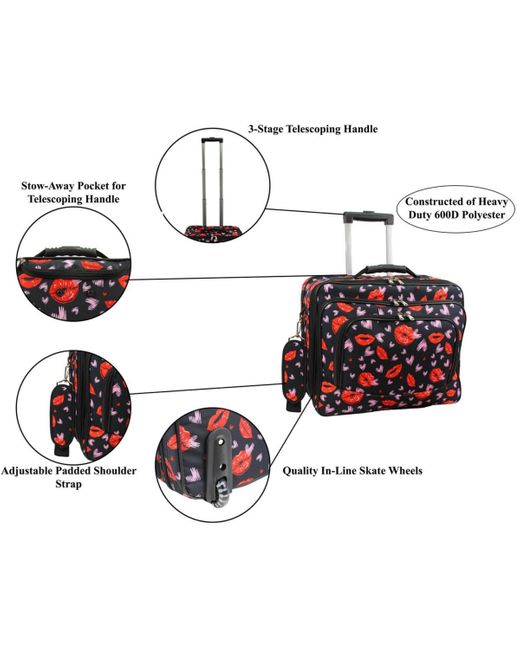 World Traveler Red 17-inch Rolling Laptop Case