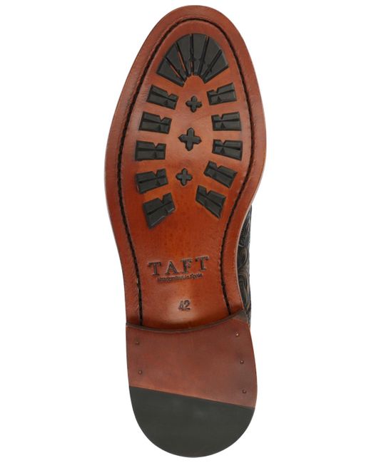 Taft Brown Rome Embossed Leather Cap Toe Lace-up Boot for men