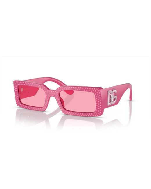 Dolce & Gabbana Pink Rectangle Sunglasses