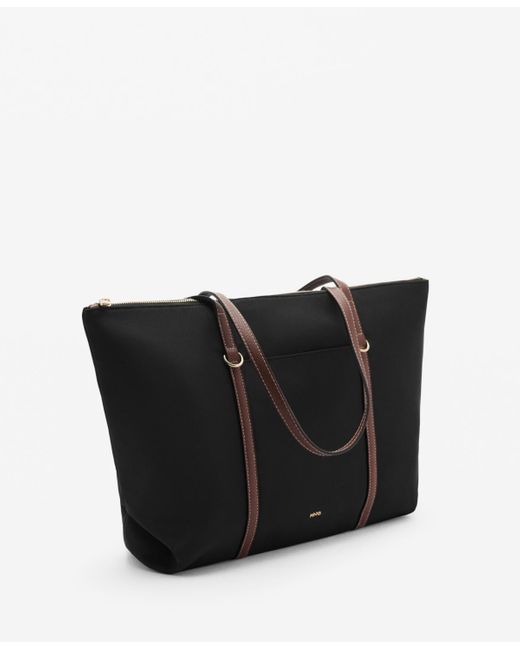 Mango Black Double Handle Shopper Bag