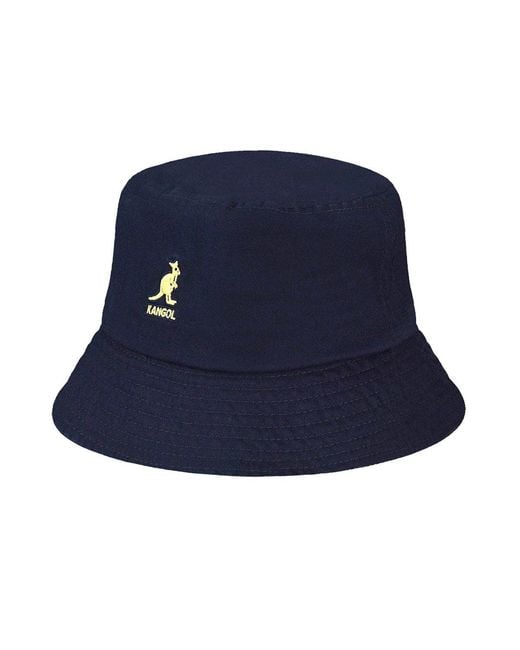 Kangol Blue Washed Bucket Hat for men